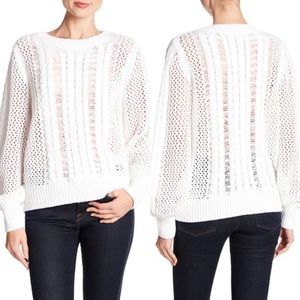 NWT 360 Sweater Porter White Open Knit Sweater XS